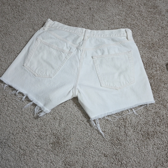 AGOLDE Parker Long Shorts Panna Cotta White Denim Loose Fit Size 30 ($138) - Picture 4 of 10
